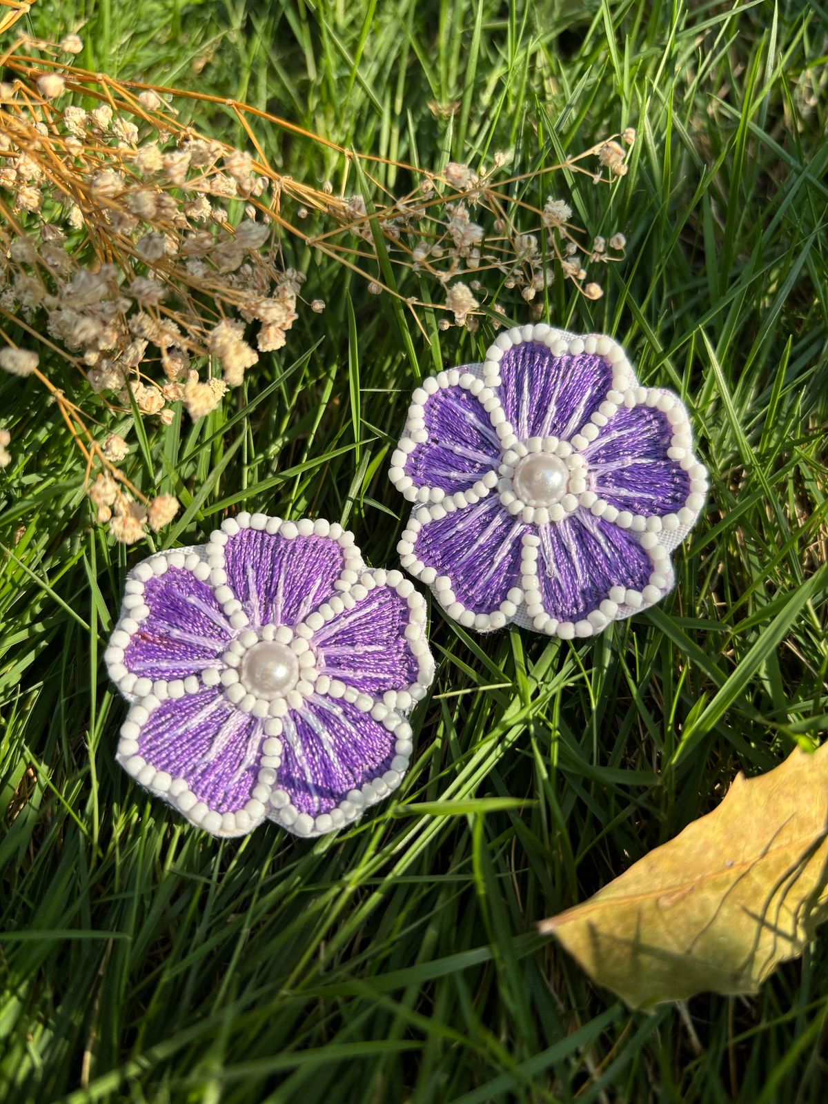 Moonlit Bloom Handmade Beaded Earrings